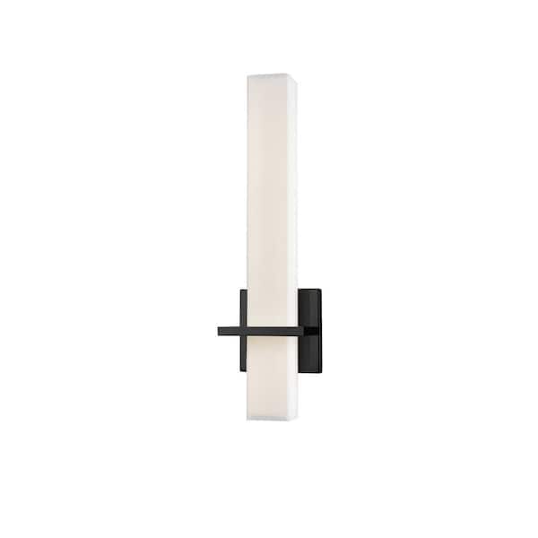 Nepal 18 in., 1-Light 18-Watt Black Integrated LED Wall Sconce