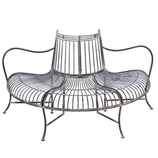 Evergreen 53 in. Sherwood Forest Metallic Metal Outdoor Garden Bench