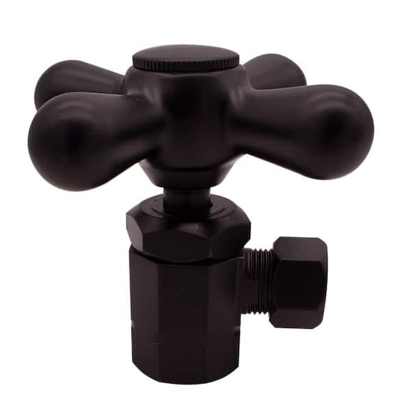 Westbrass Cross Handle Angle Stop Shut Off Valve, 1/2" IPS Inlet with 3/8" Compression Outlet