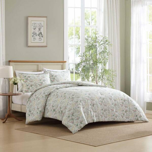 Laura Ashley Bramble Floral 2-Piece Pink/Yellow Cotton Twin