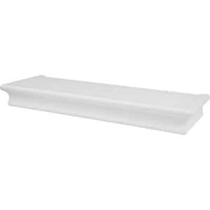 18 in. x 6 in. D Tool Free Floating Shelf in White