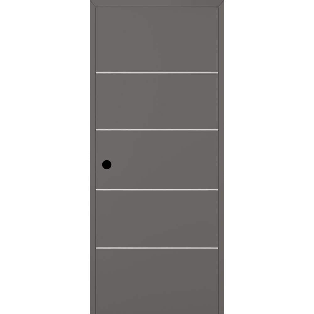 Optima 4H DIY-Friendly 28 in. x 96 in. Right Hand Gray Matte Solid Composite Core Wood Single Prehung Interior Door price history on PriceWatchPro