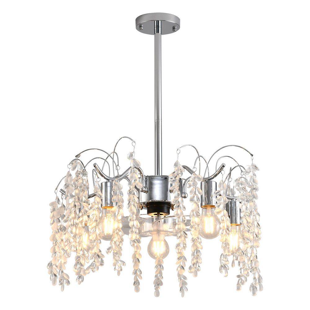 19.69 in. Indoor Modern Crystal Reversible Timer Adjustable Flush Mount Ceiling Fan with Light Kit and Remote Included price history on PriceWatchPro