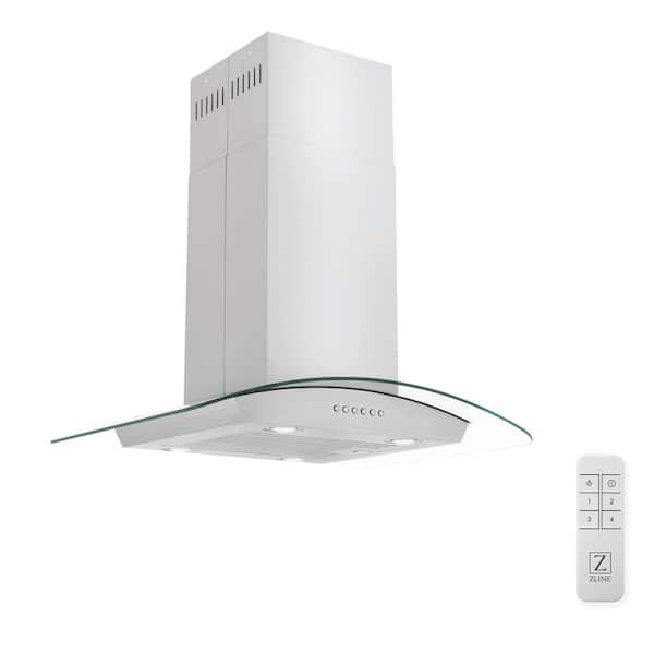 Alpine Series 36 in. 400 CFM Convertible Island Mount Range Hood in Stainless Steel