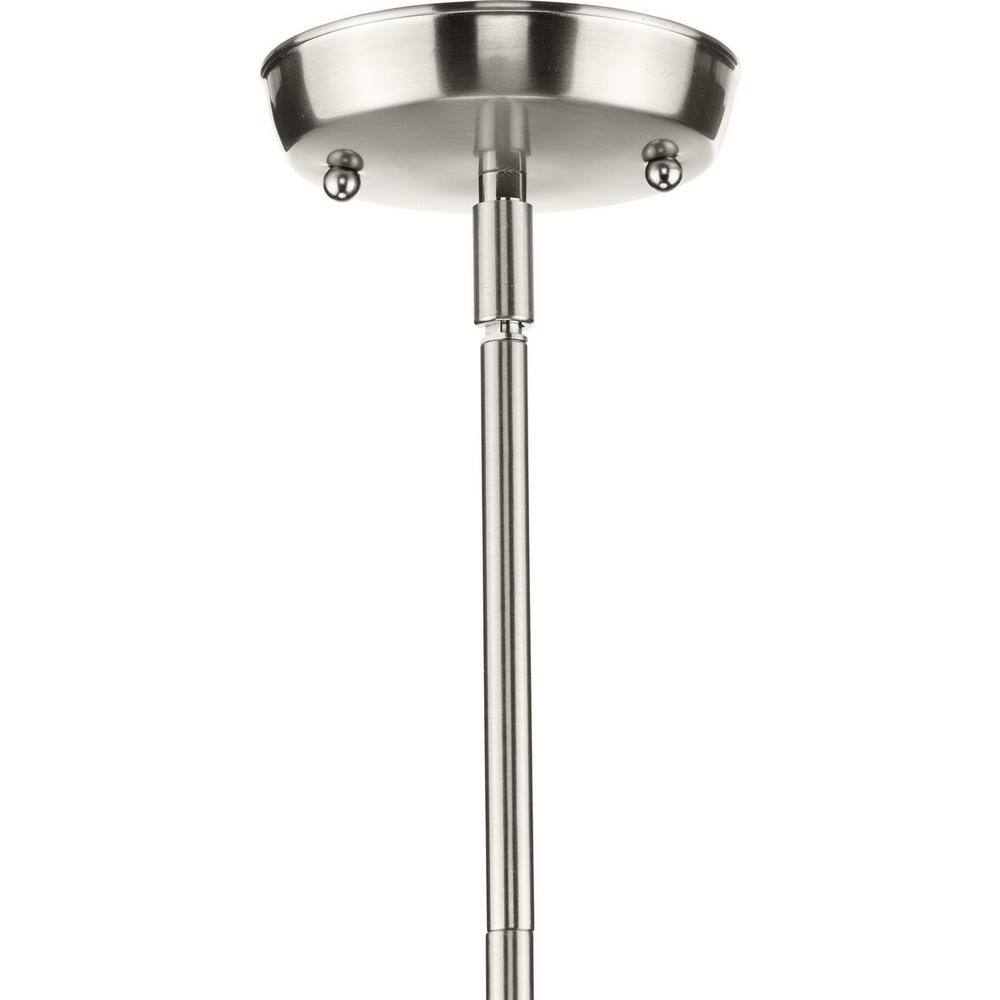 Brushed Nickel Mini Pendant with Etched Glass Shade
