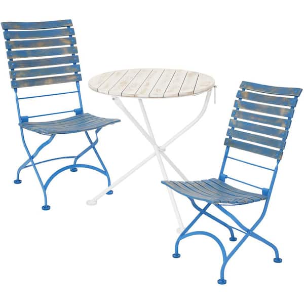 Sunnydaze Cafe Couleur Chestnut 3-Piece Wood Folding Outdoor Bistro Set