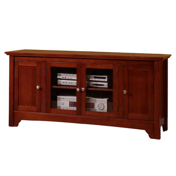 Walker Edison Furniture Company Carver Walnut Brown Entertainment Center