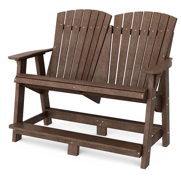 Wildridge Heritage Tudor Brown Plastic Outdoor Double High Adirondack Chair