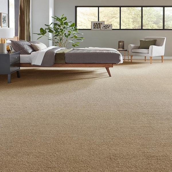 Tailored Trends I Vintage Beige 34 oz. Polyester Textured Installed Carpet