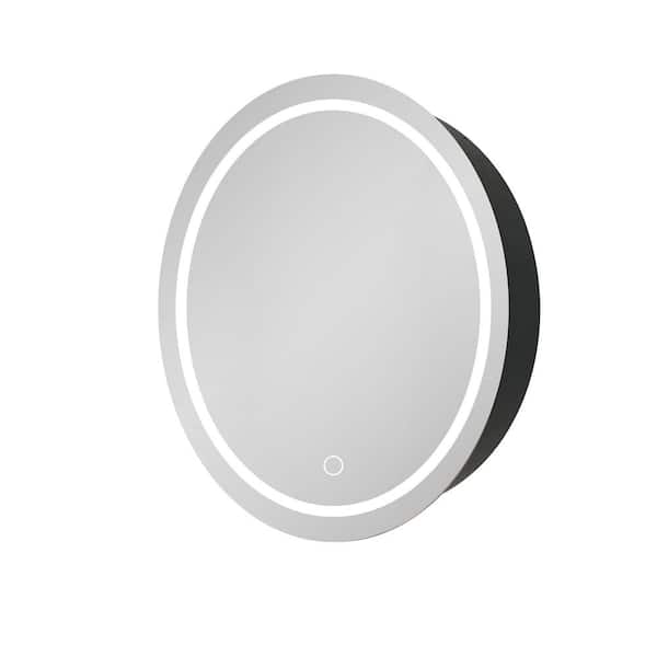 26 in. W x 26 in. H Round 3 colors LED Iron Medicine Cabinet with Mirror Anti-Fog Function