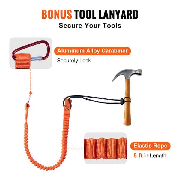 ProClimb Better Grab Steel Core Flipline Kit - 1/2 Inch X 10 Ft Adjustable Arborist Lanyard