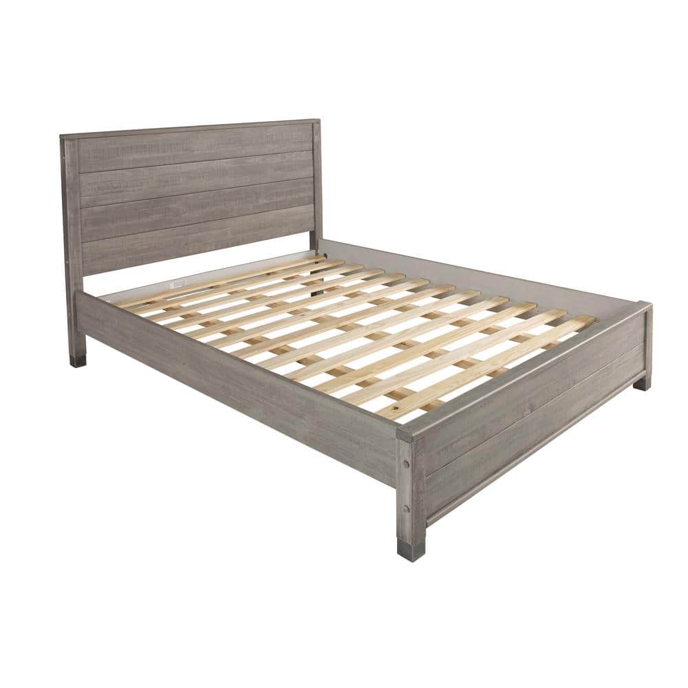 Baja Full/Double Driftwood Grey Solid Pine Platform Bed