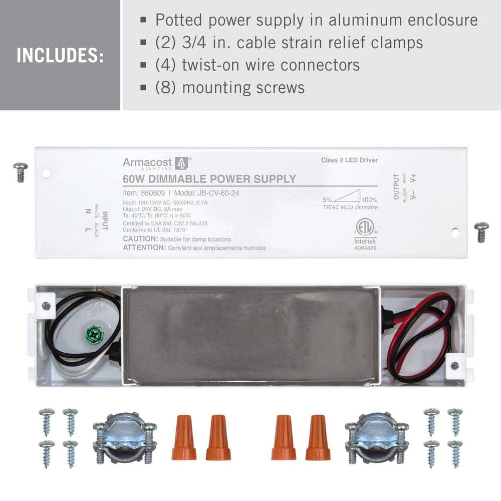60W White Dimmable LED Driver with Enclosure