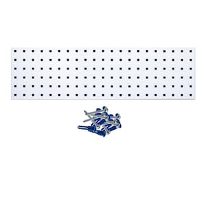 (1) 31.5 in. W x 9 in. H White Epoxy, 18-Gauge Steel Square Hole Pegboard Strip