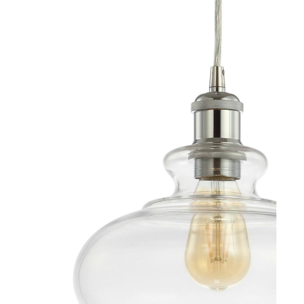 Wyatt 9.5" Chrome Polished Clear Glass LED Pendant Light