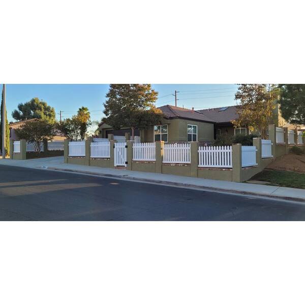 Weatherables Provincetown 5 ft. W x 4 ft. H White Vinyl Picket Fence Gate Kit Includes Gate Hardware