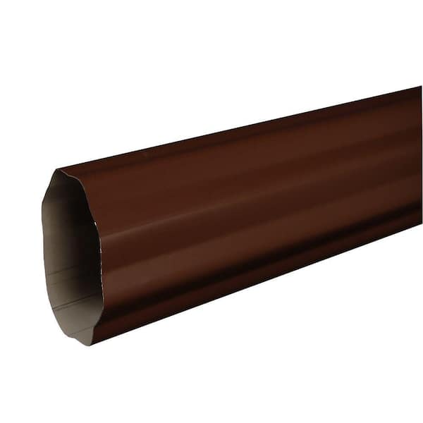 Amerimax Home Products 4 in. x 10 ft Royal Brown Aluminum Corrugated Round Downspout