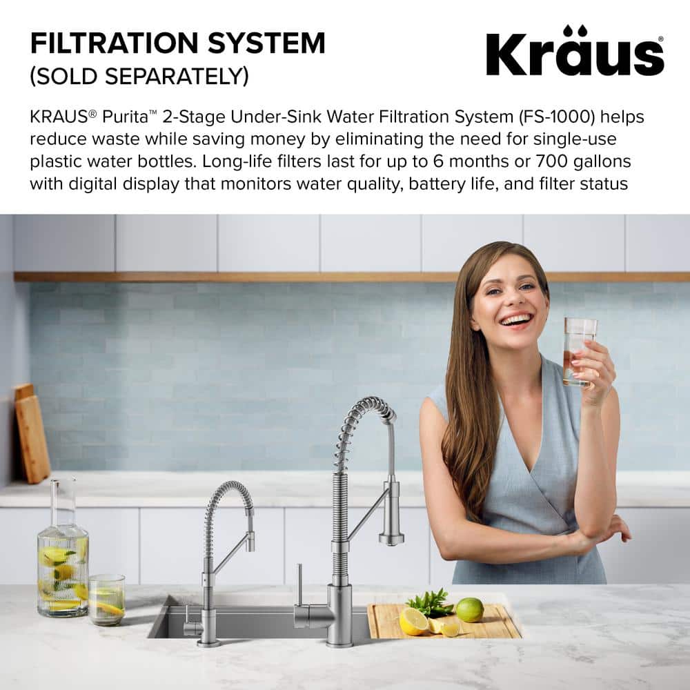 Spot-Free Stainless Steel Single Handle Drinking Water Filter Faucet