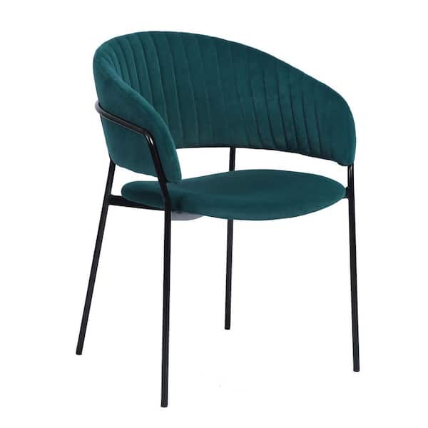 Homy Casa Stolz Green Velvet Upholstered Dining Chair (Set of 2)