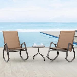 Metal Outdoor Rocking Chair with Table Set