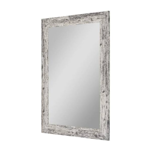 Hitchcock Butterfield Farmhouse 19.5 in. x 23.5 in. Rustic Rectangle Framed White Decorative Mirror