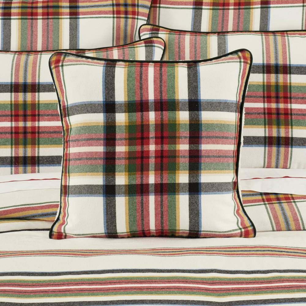Christopher Plaid 20" Square Christmas Sherpa Throw Pillow