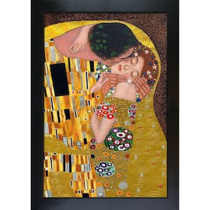 The Kiss (Luxury Line) by Gustav Klimt New Age Wood Framed People Oil Painting Art Print 28.75 in. x 40.75 in.