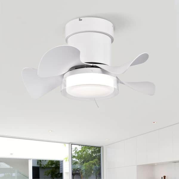 21 in. Indoor Ceiling Fan with 3 Color Temperatures Light and Remote Control, Low Noise for Kitchen Bedroom, Matte White