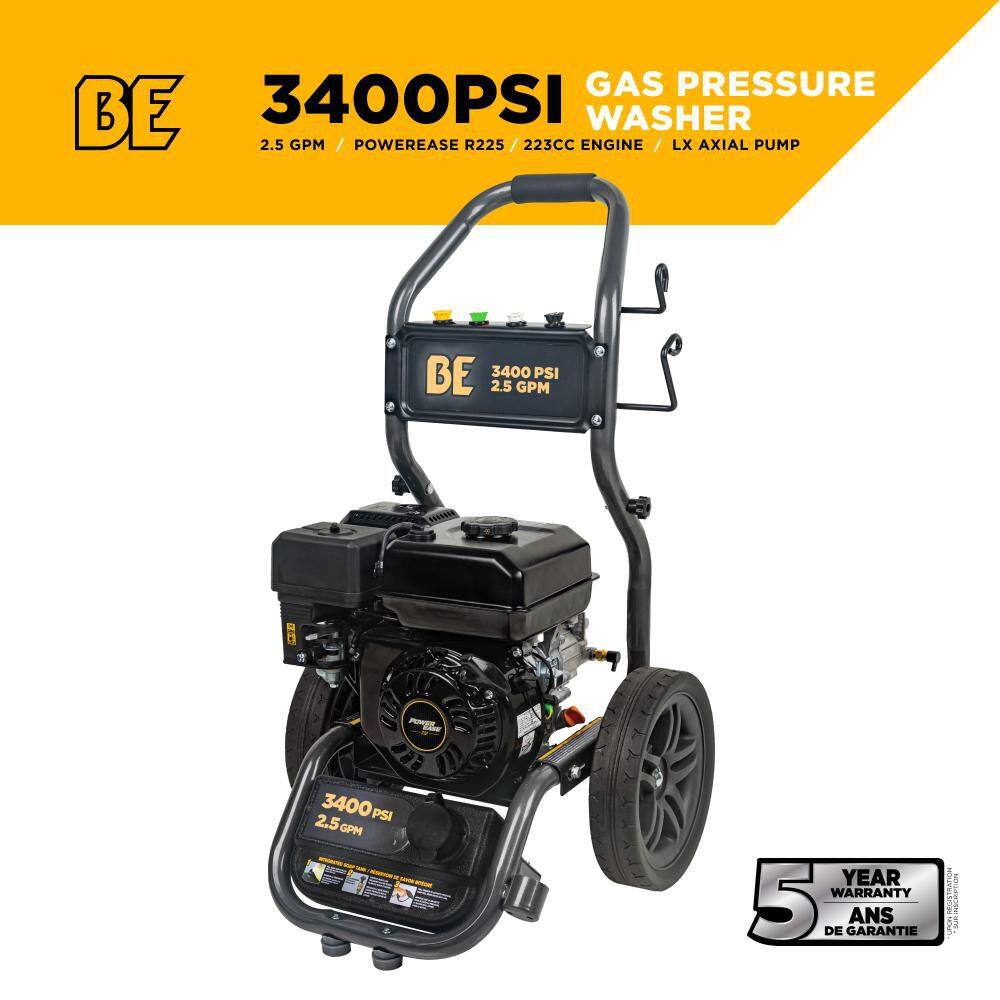 3400 PSI 2.5 GPM Cold Water Gas Pressure Washer Powerease 223CC Engine and Axial Pump price history on PriceWatchPro