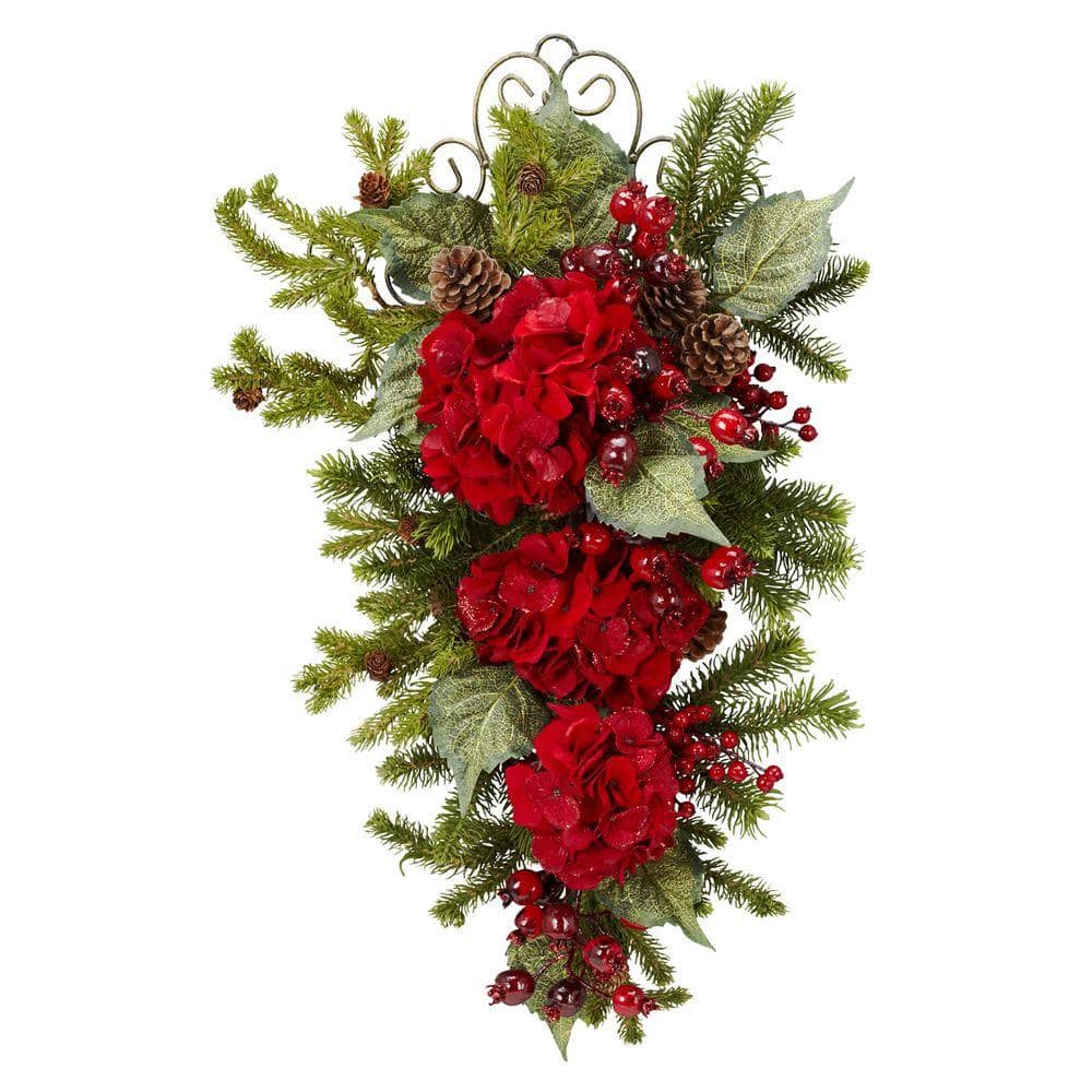 27in. H Red Christmas Hydrangea Teardrop price history on PriceWatchPro