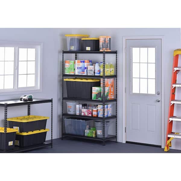 HDX 5-Tier Steel Garage Storage Shelving Unit in Black (42 in. W x
