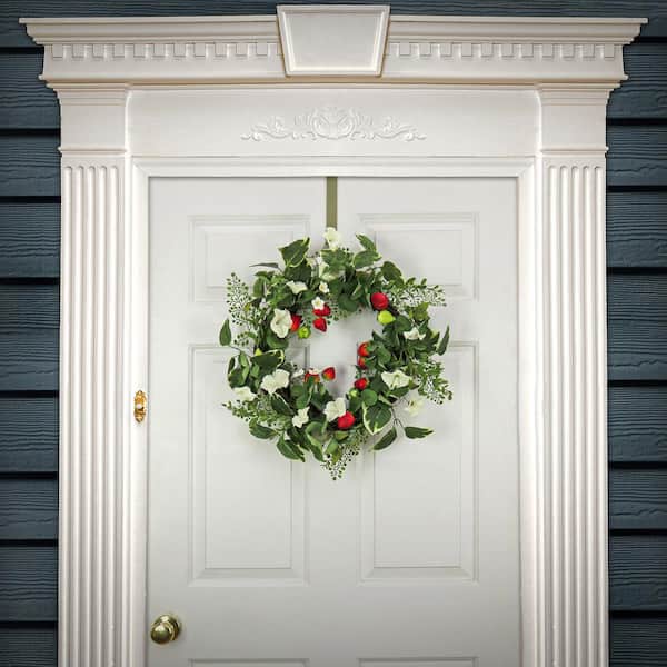 National Tree Company 22 in. Artificial Petunia and Strawberry Wreath