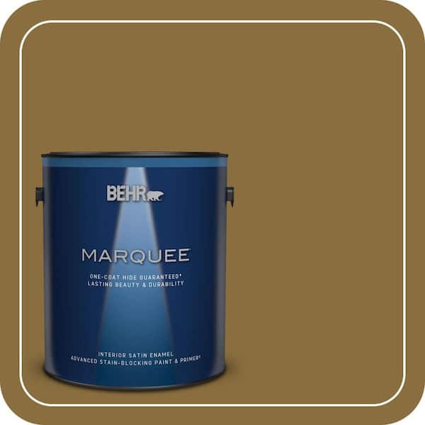 BEHR MARQUEE 1 Gal. #S310-7A Vintage Brass Satin Enamel Interior Paint and Primer