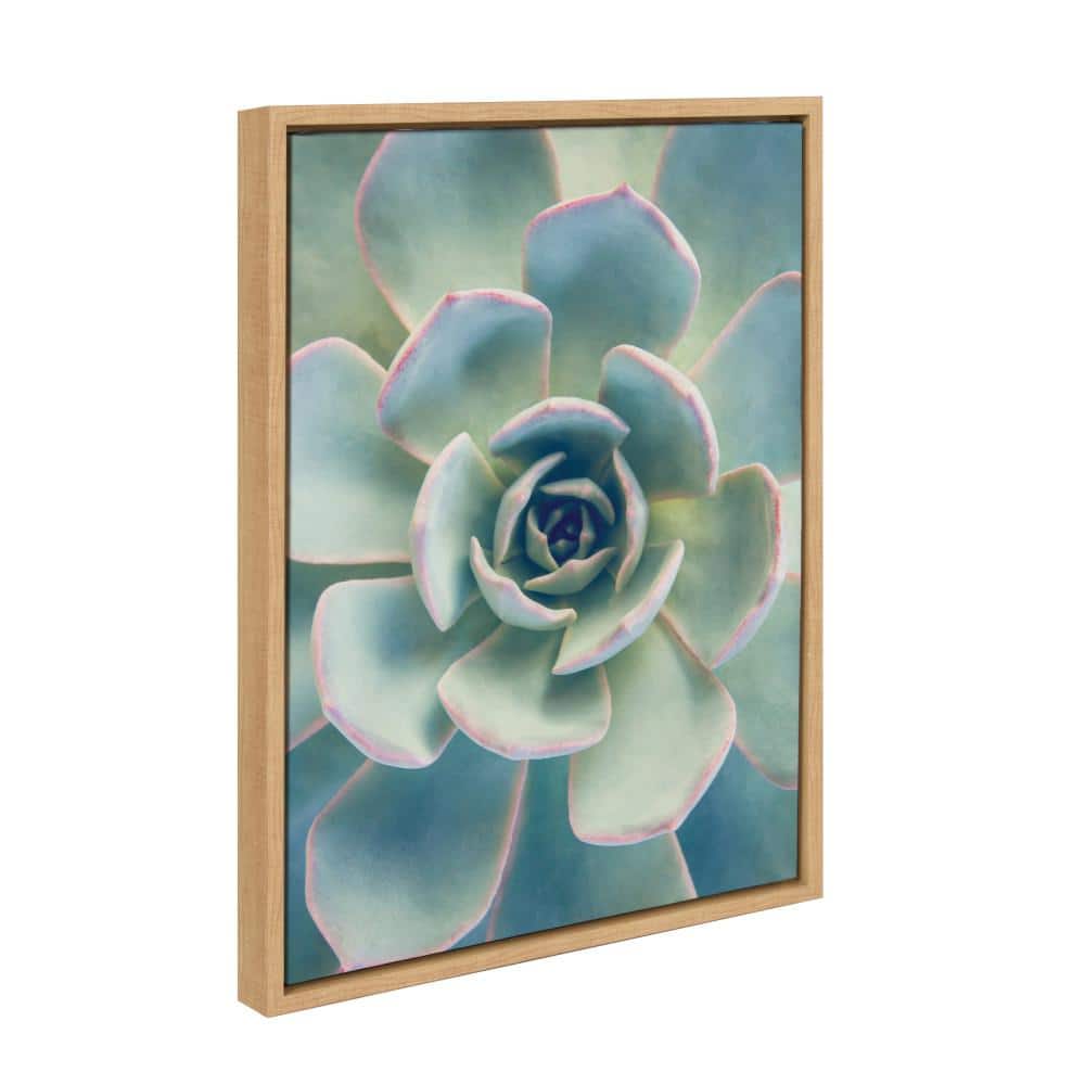 Natural Framed Succulent Canvas Wall Art for Kids' Nursery
