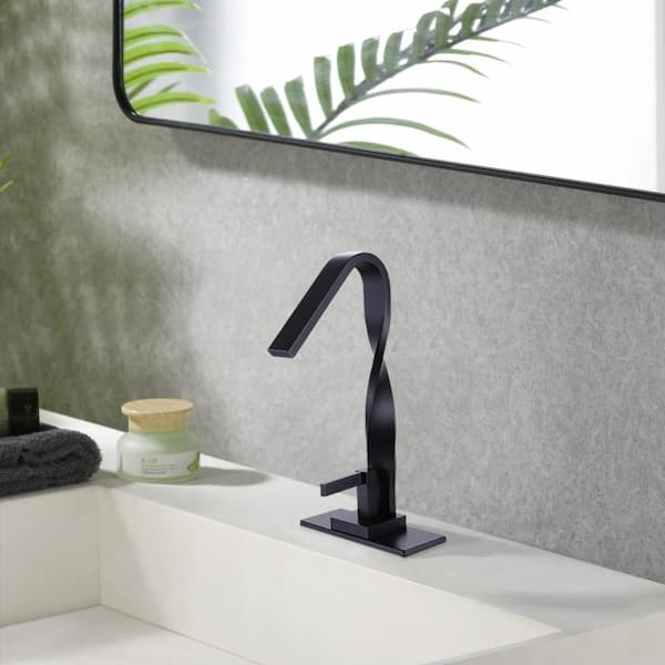 Black Brass Waterfall Faucet Hot And Cold Water Kitchen Faucet