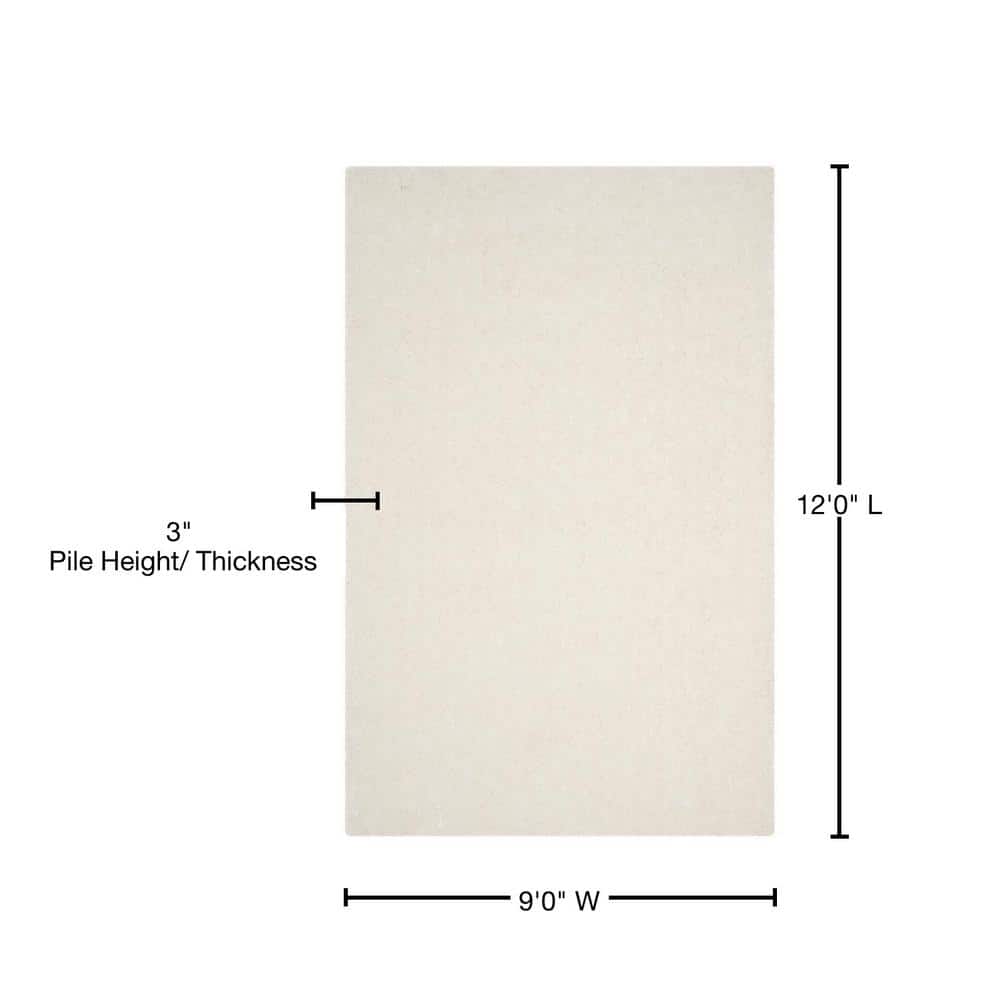 Ivory Luxe Hand-Tufted Shag Area Rug 9' x 12'