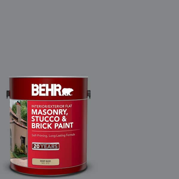 BEHR 1 gal. #PFC-63 Slate Gray Flat Interior/Exterior Masonry, Stucco and Brick Paint