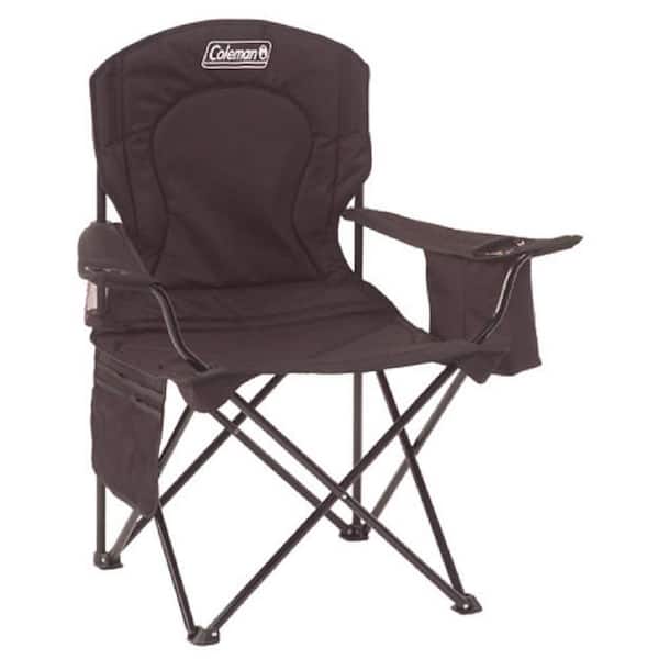 Coleman Steel Camping Chair with Built-In 4 Can Cooler in Black 2000032007  - The Home Depot