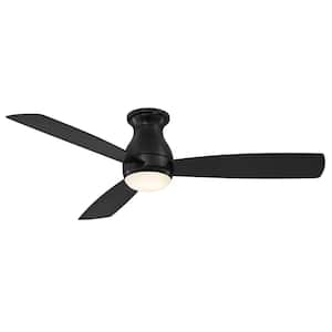 Hugh 52 in. Integrated LED Indoor/Outdoor Black Ceiling Fan with Light Kit and Remote Control