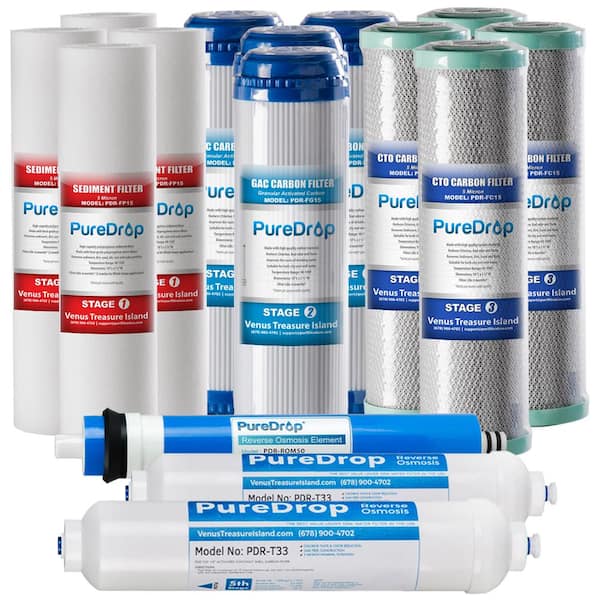 Standard 5-Stage 50 GPD Reverse Osmosis System 2-Year Replacement Filter Pack