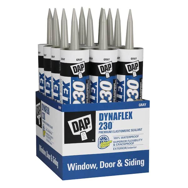DAP Dynaflex 230 10.1 oz. Gray Premium Latex Exterior/Interior Window, Door and Trim Sealant (12-Pack)