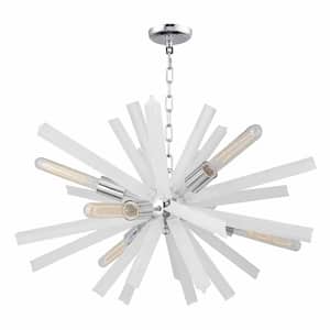 Delia 9-Light White No Decorative Accents Globe Lantern Chandelier for Living Room