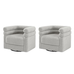 Regina Grey Modern Swivel Chair with 2-Pillow Set of 2