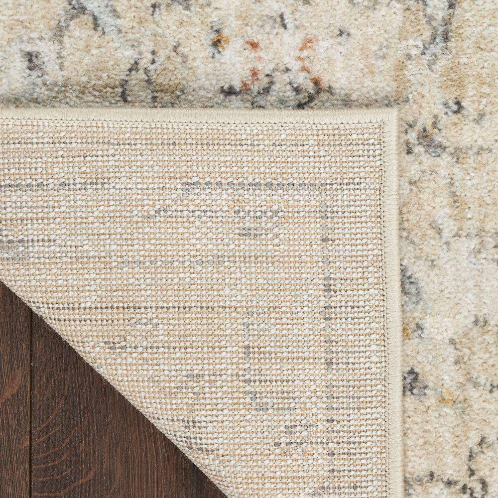Handmade Cream Rectangular Synthetic Easy Care Rug 5' x 7'
