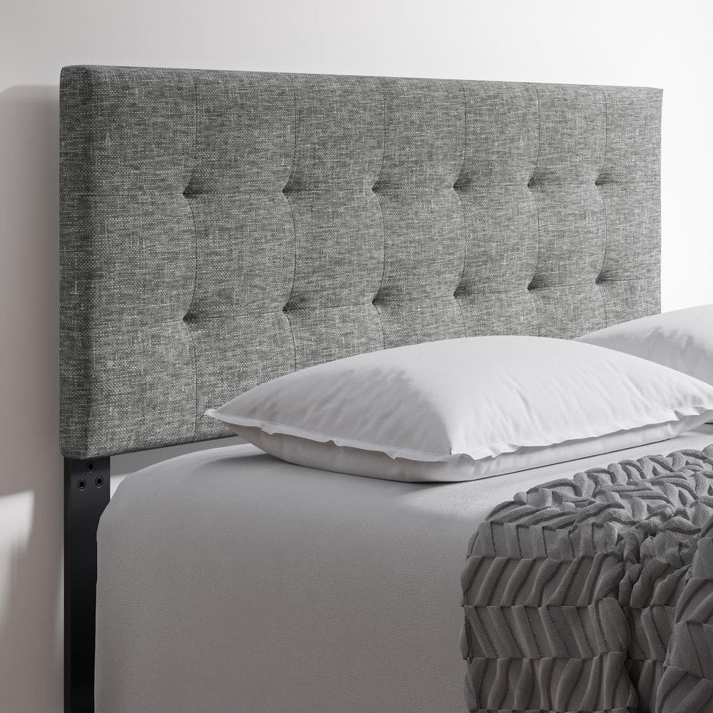 Gray Linen Queen Universal Adjustable Upholstered Headboard