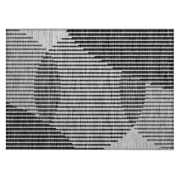 Chantille Machine Washable Indoor/Outdoor Abstract ACN1001 Gray 1 ft. 8 in. x 2 ft. 6 in. Area Rug
