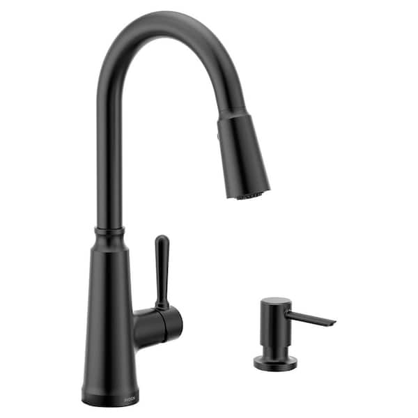 Trew Single-Handle Pull-Down Sprayer Kitchen Faucet with Reflex and Power Boost in Matte Black