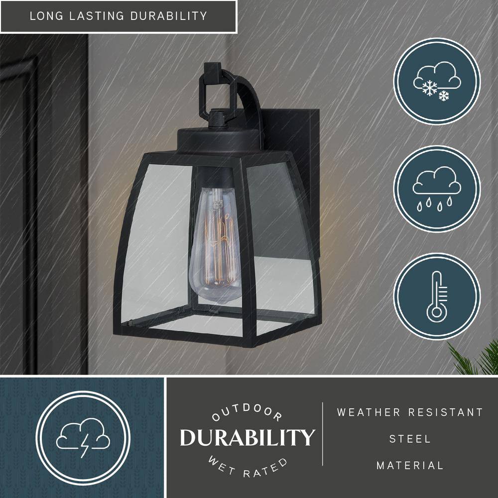 Granville Bronze and Clear Glass Outdoor Wall Lantern