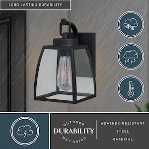 Granville 1 Light Bronze Geometric Outdoor Wall Lantern Clear Glass