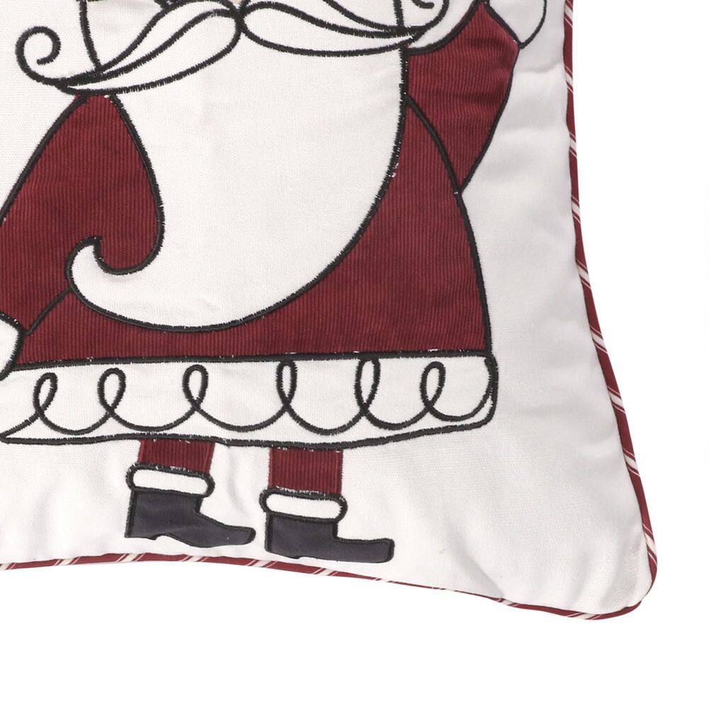 Santa Claus Lane Embroidered Christmas Throw Pillow 18x18
